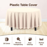 Round Ivory Plastic Table Cover | Case of 48